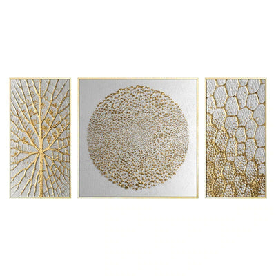 Set Of Luxury Abstract Golden Canvas Wall Art