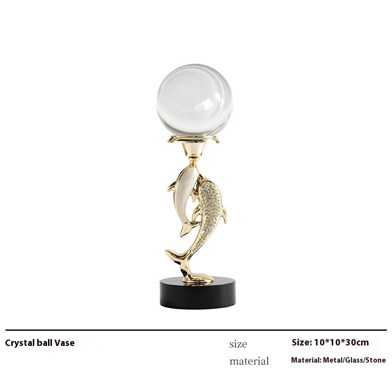 Light Luxury High-grade Crystal Dolphin Soft Home Decoration Desktop Ornaments