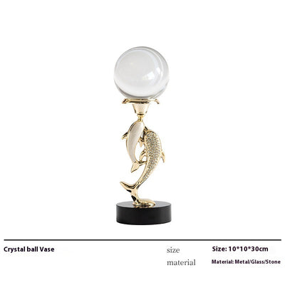 Light Luxury High-grade Crystal Dolphin Soft Home Decoration Desktop Ornaments