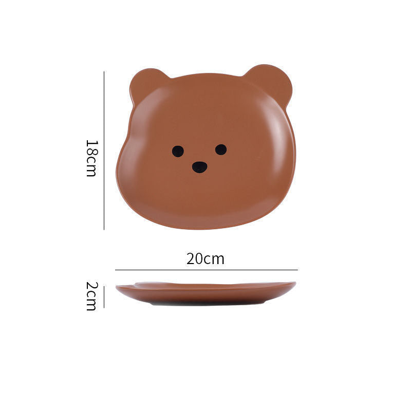 Prato de jantar em forma de urso fofo com desenho animado para casa
