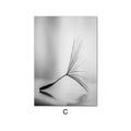Modern Black And White Art Dandelion Painting Core Canvas Painting