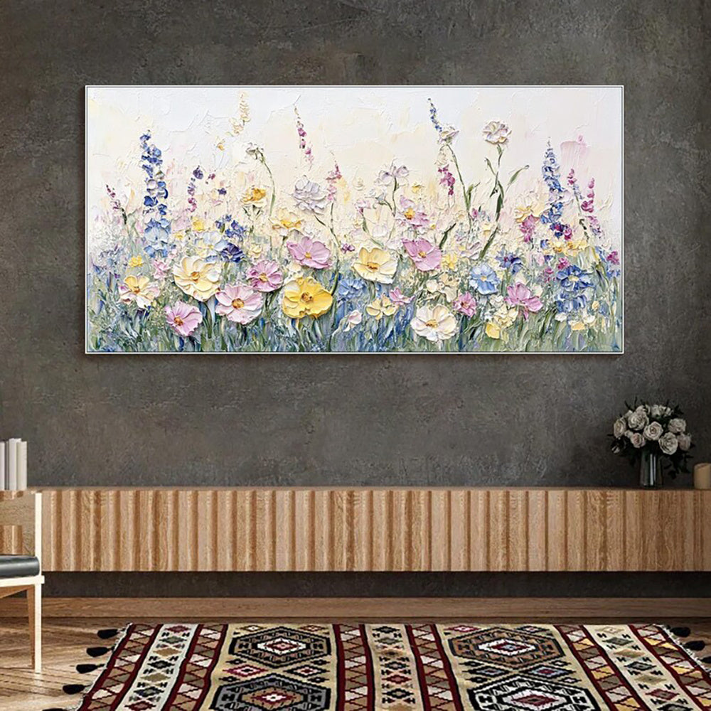 Handmade Oil Painting Canvas Wall Art Decoration 3D Palette Knife Flowers For Home Living Room Decor Rolled Frameless Unstretched Painting