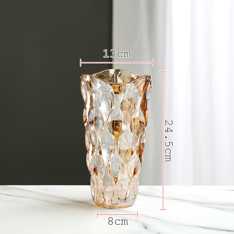 Nordic Glass Vase Thickened Transparent Creative Ornament Flower