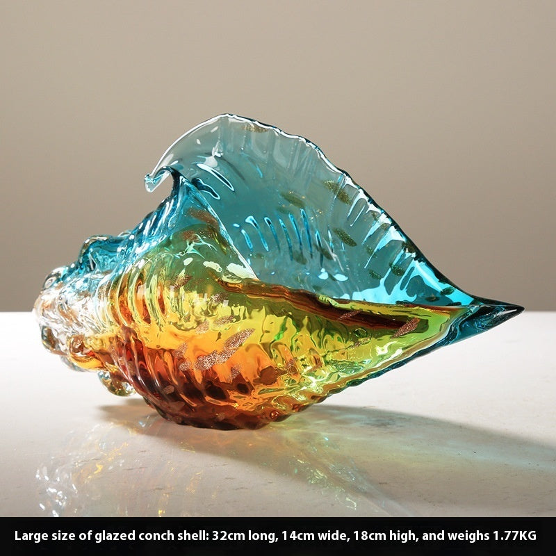 Light Luxury Colored Glaze Colorful Conch Decoration Decorations