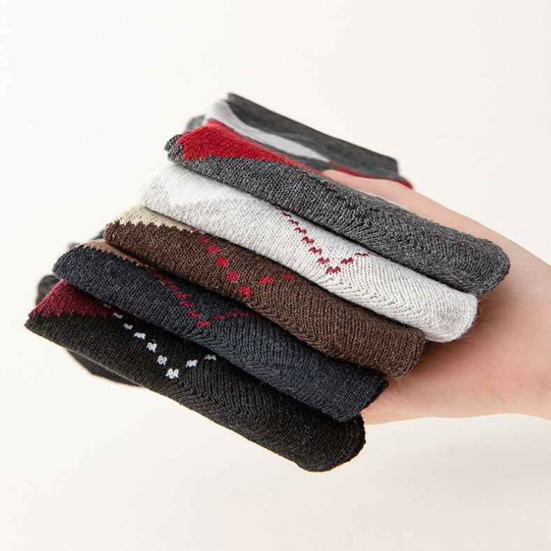 Chaussettes doublées en laine à lignes pointillées plates