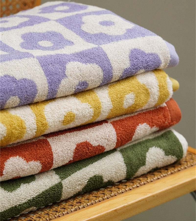 Serviette en coton couleur écailles de poisson style rétro
