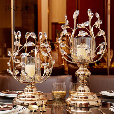Light Luxury Furnishings Retro Metal Candle Holder Ornaments