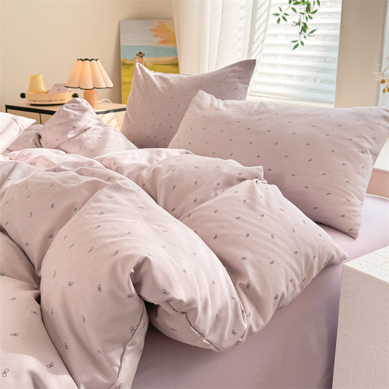 Ensemble quatre pièces en coton ultra doux Glutinous Clouds lavé