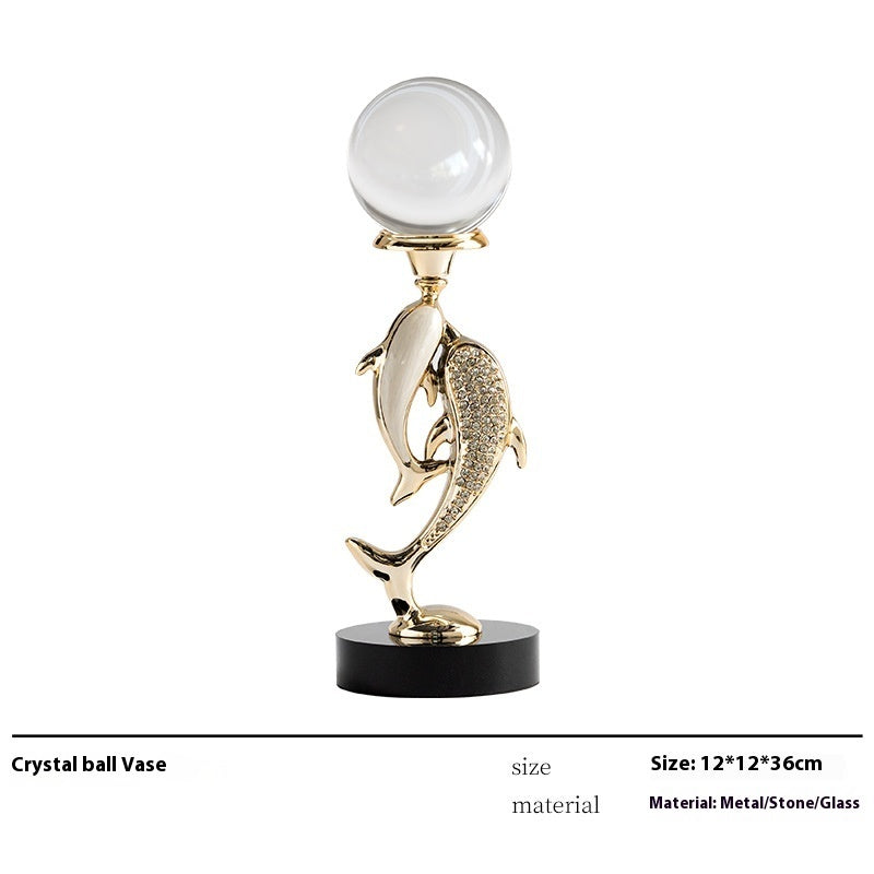 Light Luxury High-grade Crystal Dolphin Soft Home Decoration Desktop Ornaments