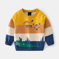 Camisola de camada dupla com estampa abstrata de desenho animado em jacquard para menino