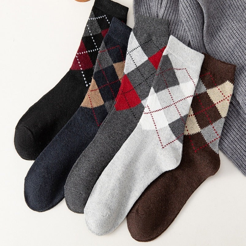 Chaussettes doublées en laine à lignes pointillées plates