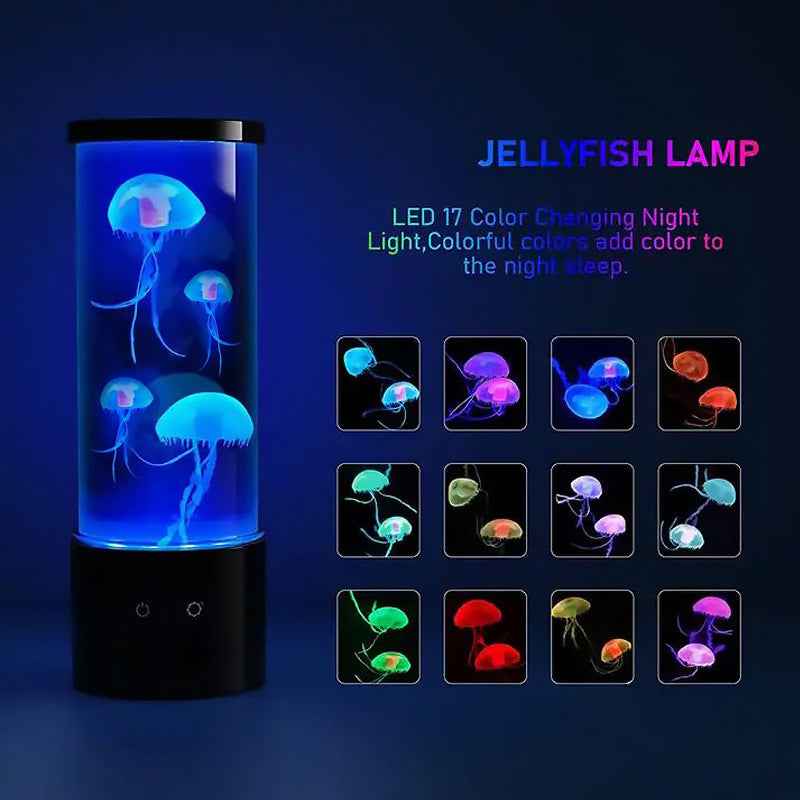 9-inch LED Colorful Jellyfish Lamp Amazon Hot Home Decoration Small Night Lamp Creative Ambience Light Exclusive For Cross-border