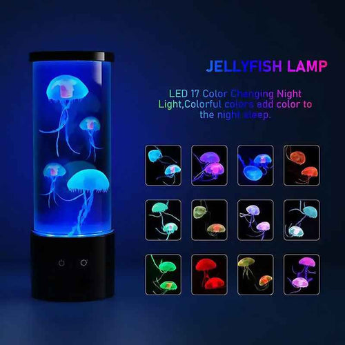 9-inch LED Colorful Jellyfish Lamp Amazon Hot Home Decoration Small Night Lamp Creative Ambience Light Exclusive For Cross-border