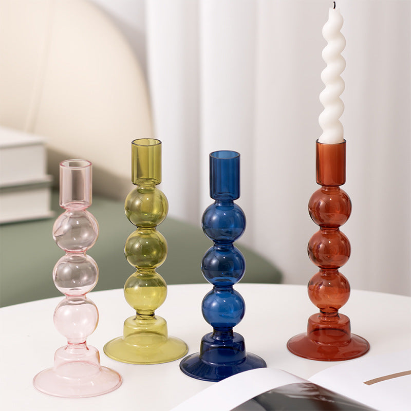 Household Transparent Borosilicate Glass Candle Holder