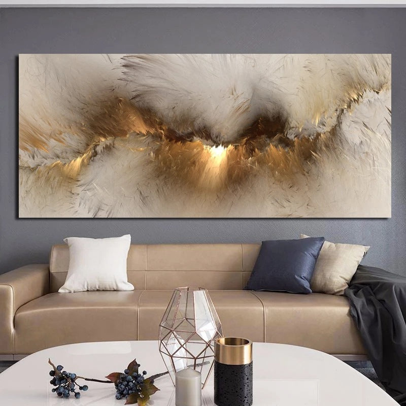 Modern Home Living Room Decorative Painting Mural Frameless Painting Abstract Golden Aurora Landscape Canvas Painting