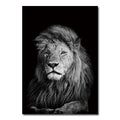 Affiche sur toile imprimée représentant un tigre et un lion en noir et blanc
