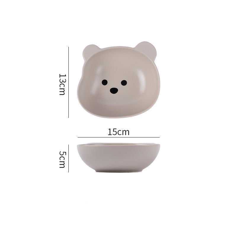 Assiette à dîner en forme d'ours mignon de dessin animé