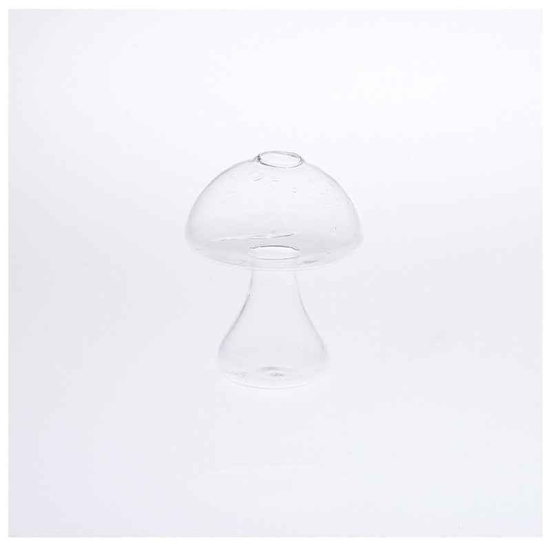 Cute Mushroom Shaped Glass Vase Hydroponic Plant Flower Pot