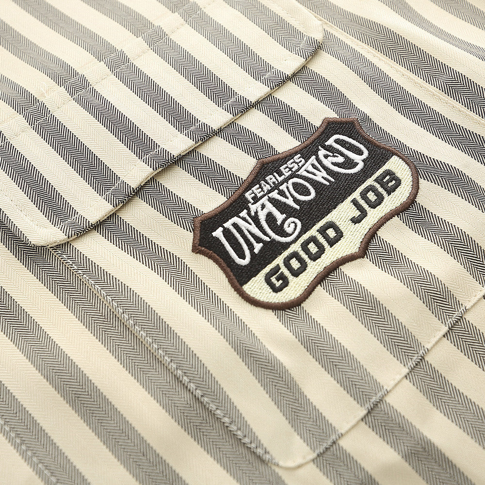 Flowers Vertical Striped Short Sleeves