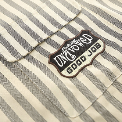 Flowers Vertical Striped Short Sleeves