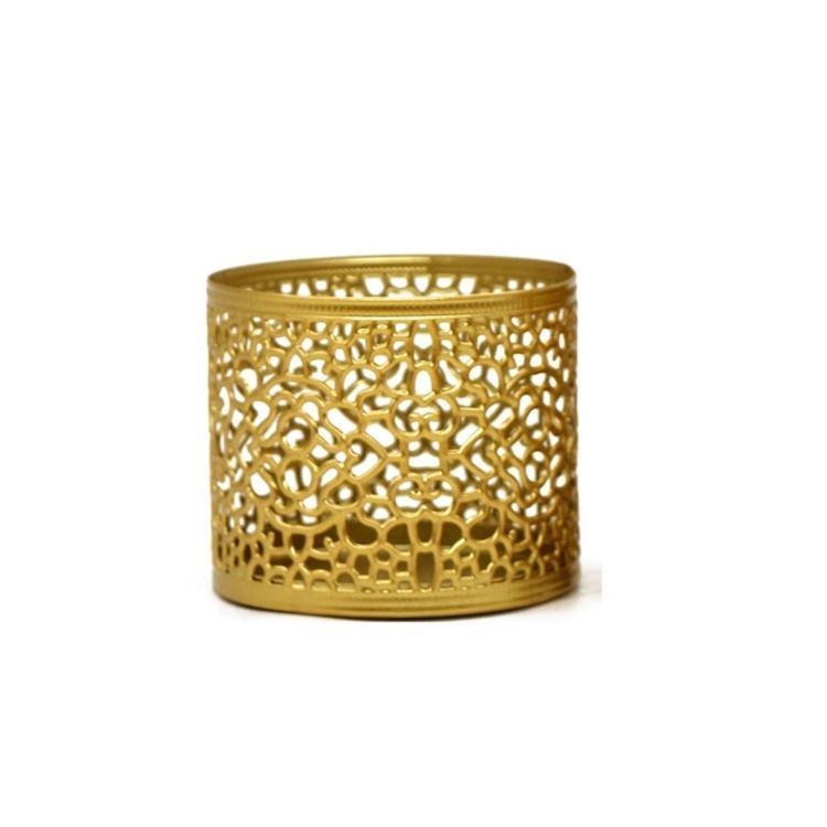Creative Golden Geometric Hollow Wrought Iron Candle Holder