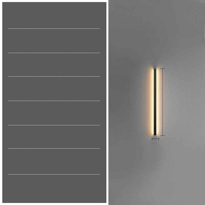 Simple Modern Minimalist Long Strip Living Room Grille Wall Lamp