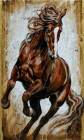 Pintura a óleo sobre corrida de cavalos nórdicos em tela, arte de parede impressa, cartaz de animal