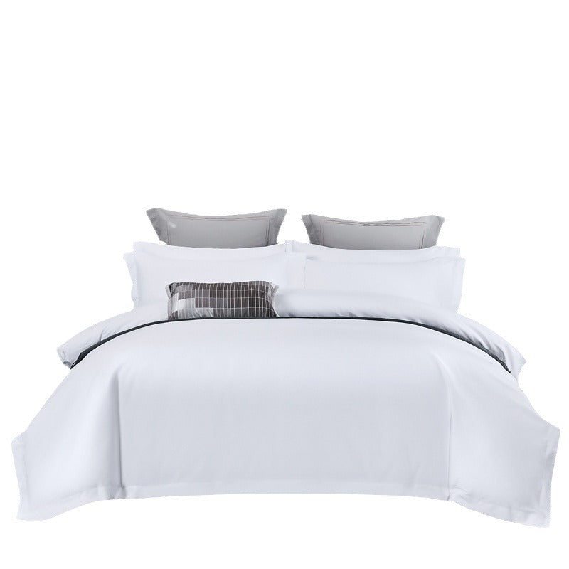 Ensemble de literie quatre pièces blanc pur, produit hôtelier