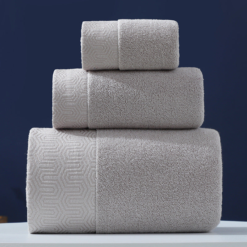 Ensemble de trois serviettes en pur coton avec serviette de bain pour les mains