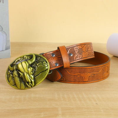 Ceinture homme à boucle tête de vache