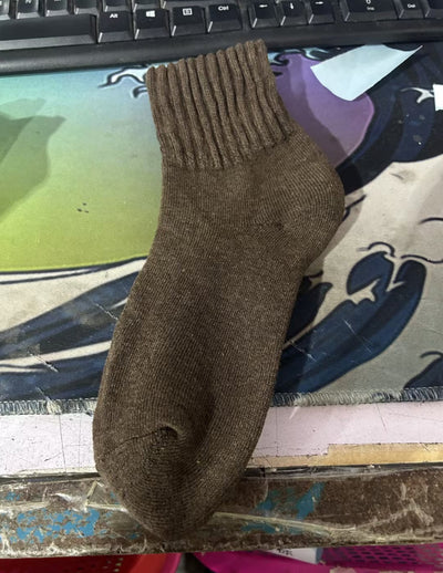 Ins Knitted Socks Winter Warm Thickened Solid Loop Socks High Ribbed Sweat-absorbent Floor Sock