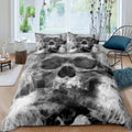Housse de couette à imprimé tête de mort pour Halloween, style gothique