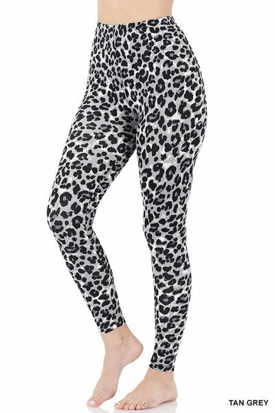 Brushed Microfiber Leopard Print Leggings - Firebrands
