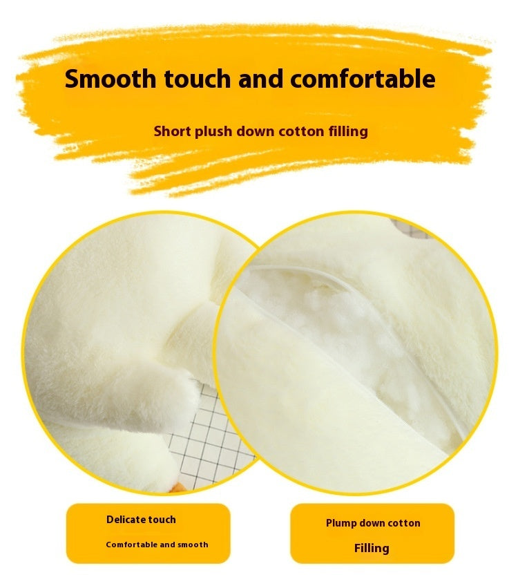 Coussin en peluche représentant une grosse oie blanche mignonne