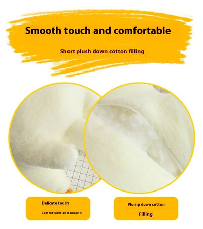 Coussin en peluche représentant une grosse oie blanche mignonne