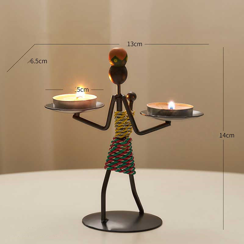 Creative Candle Holder Iron Home Decoration Kitchen Restaura