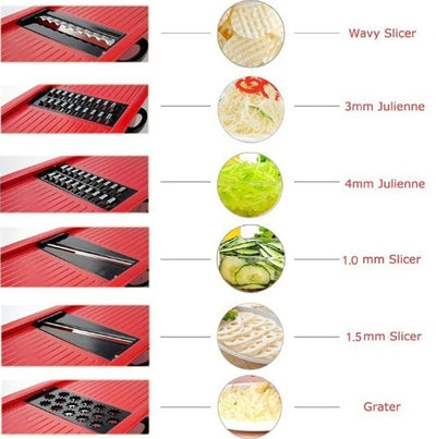 Stainless Steel 6 Blades Vegetable Slicer - Firebrands