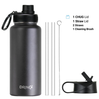 DRINCO® 32oz Stainless Steel Water Bottle - Black - Firebrands
