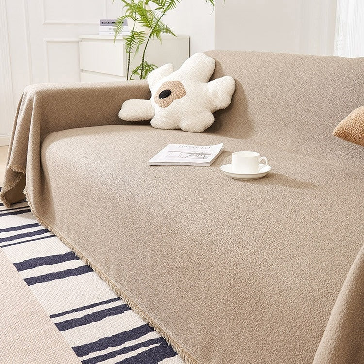 Teddy Plush Waterproof Sofa Cover Sets Of Towels Four Seasons Universal Non-slip