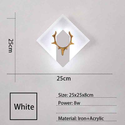 Acrylic Antlers Aisle Living Room Sofa Wall Light Bulb