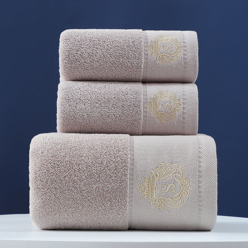 Ensemble de trois serviettes en pur coton avec serviette de bain pour les mains