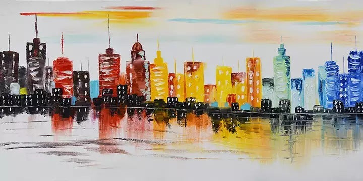 Pintura a óleo abstrata moderna, arte urbana, tela em spray.