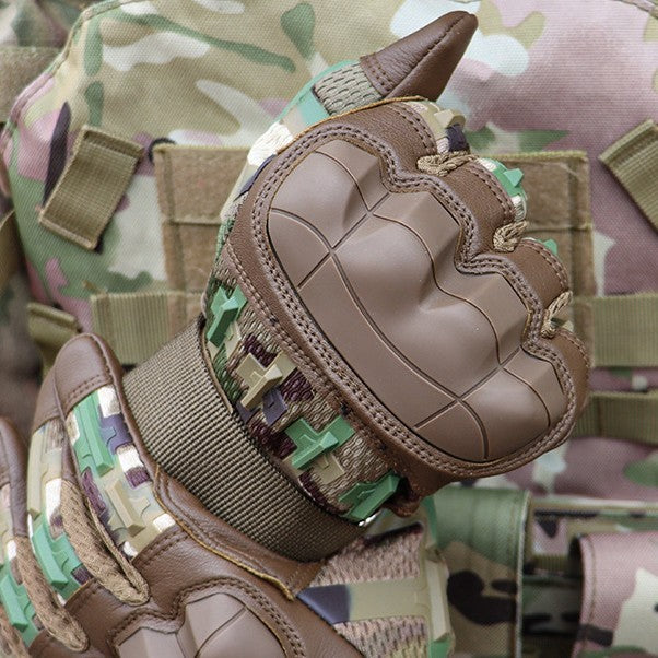 Luvas táticas reforçadas camufladas para homem