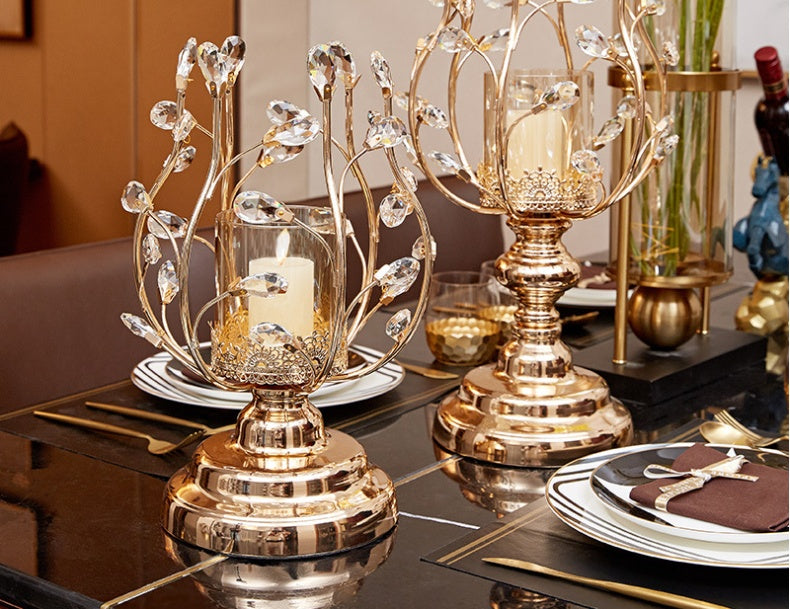 Light Luxury Furnishings Retro Metal Candle Holder Ornaments