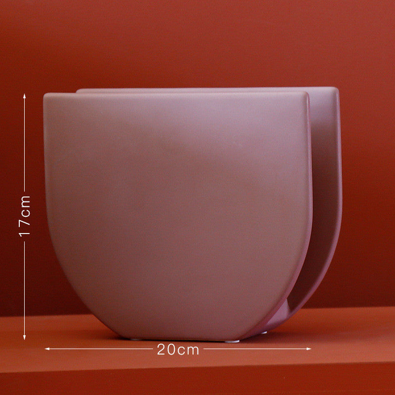 Morandi Color Nordic Style Creative Ceramic Dry Flower Vase Living Room Flower
