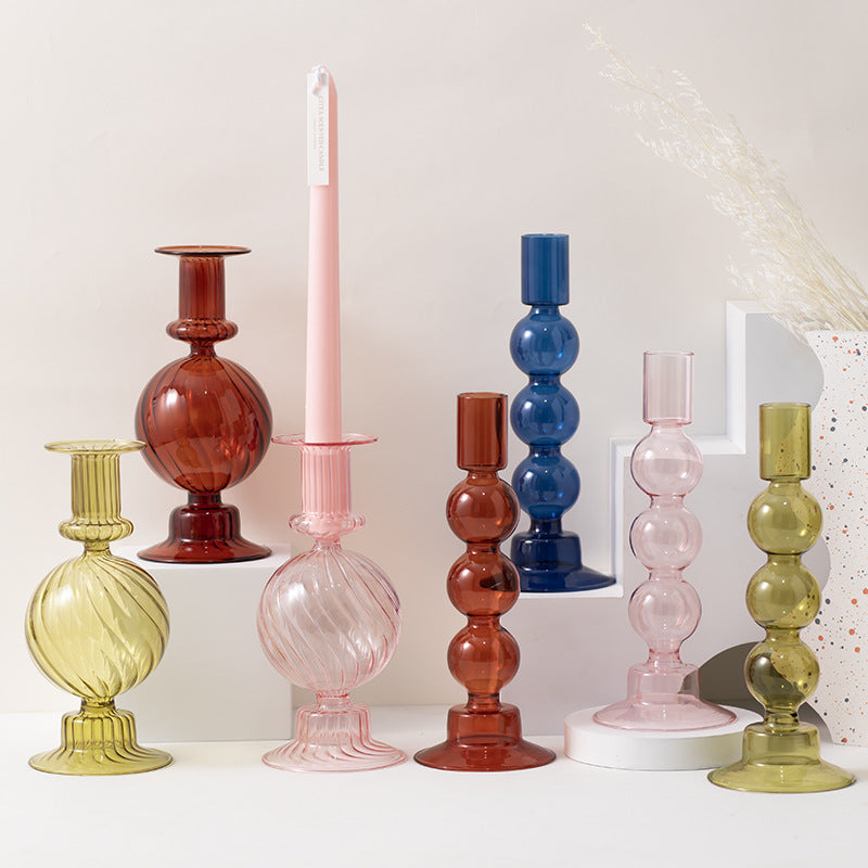 Household Transparent Borosilicate Glass Candle Holder