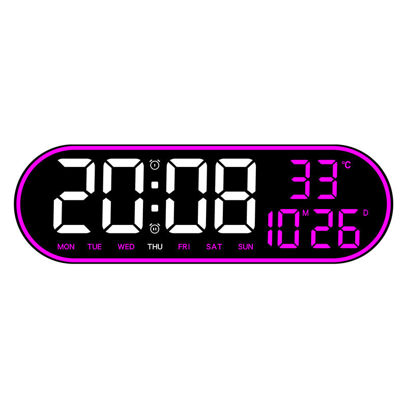 Horloge murale multifonctionnelle simple pour salon, décoration intérieure, horloge électronique numérique