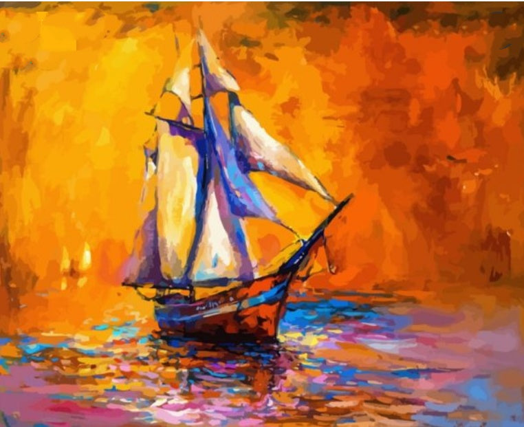 Peinture numérique anti-stress sur toile sans cadre, paysage floral