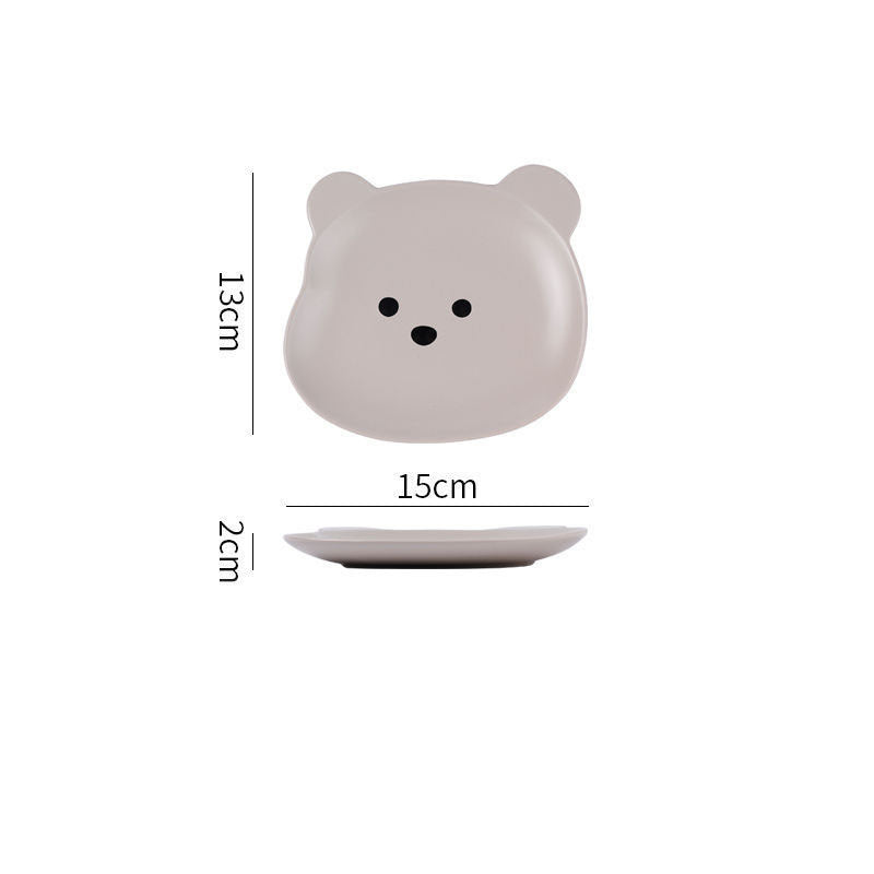 Assiette à dîner en forme d'ours mignon de dessin animé