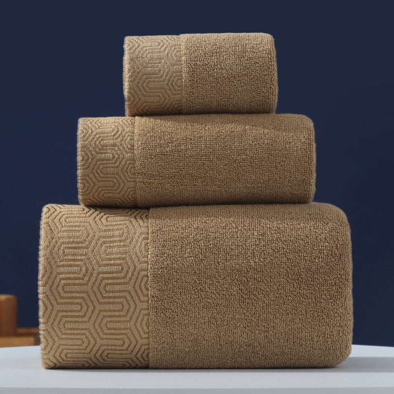 Ensemble de trois serviettes en pur coton avec serviette de bain pour les mains